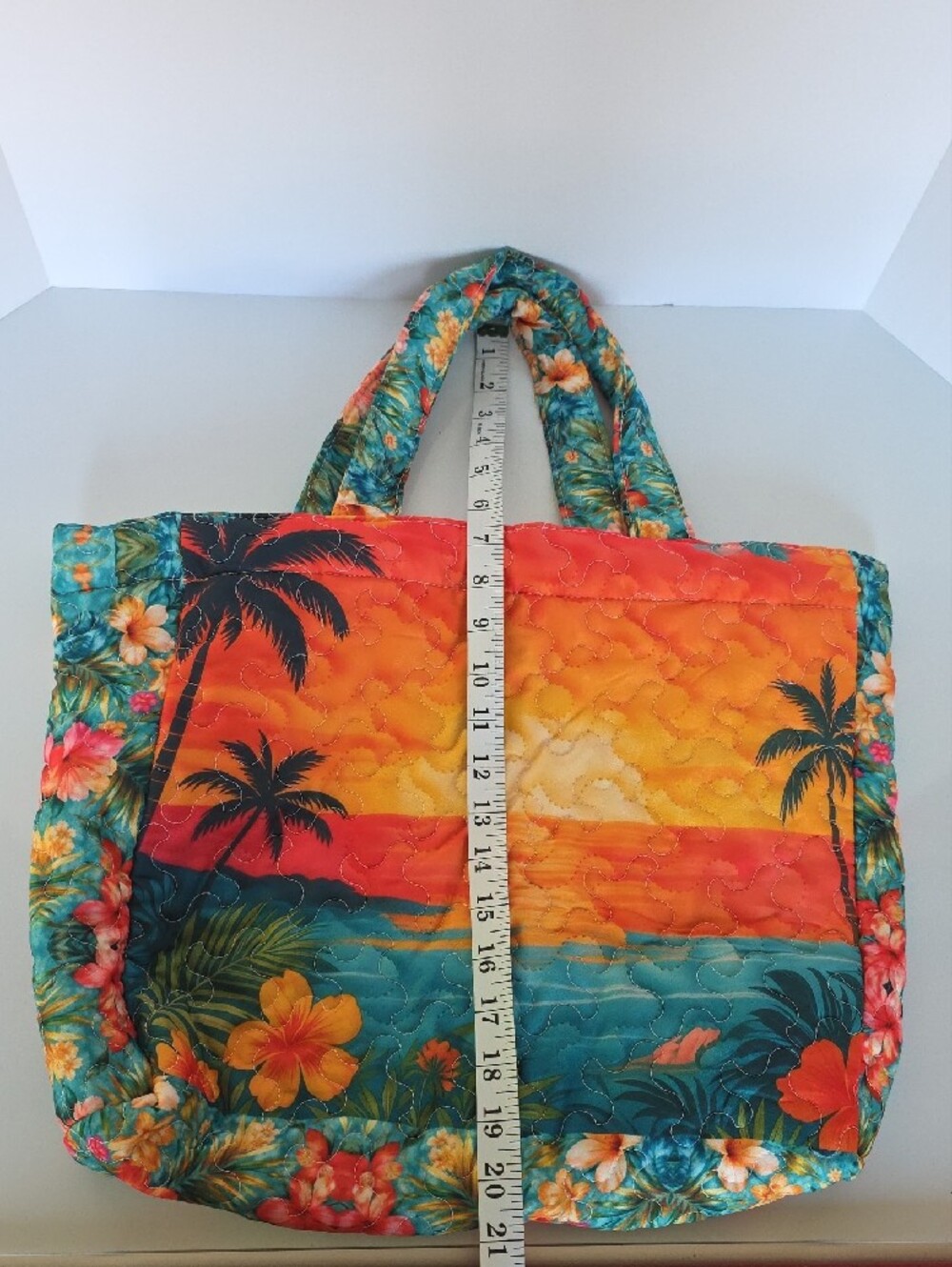 Tropical Sunset Quilted Tote Bag - Multicolor - Picture 2 of 6